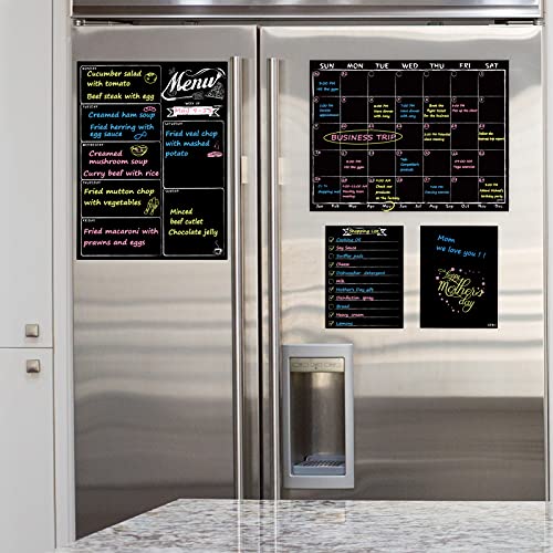 image for JJPRO Magnetic Chalkboard Monthly Calendar - Weekly Meal Planning Blac