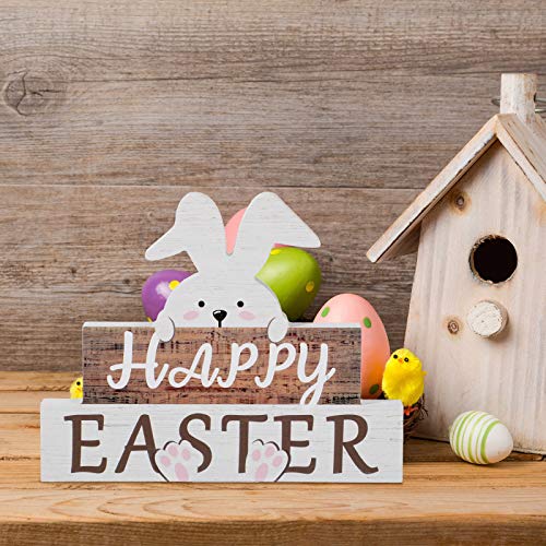Idée cadeau de Pâques : centre de table rustique en bois Happy Easter
