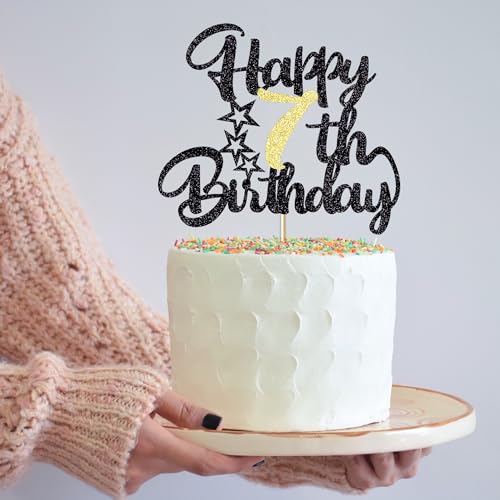 Image of 7th Happy birthday cake topper happy birthday cake decoration 7th birthday party decoration gift plugin (7)