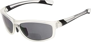 Eyekepper Fashion Sports Bifocal Sunglasses TR90 Unbreakable Outdoor Readers Baseball Running Fishing Driving Golf Softball Hiking Clear Frame