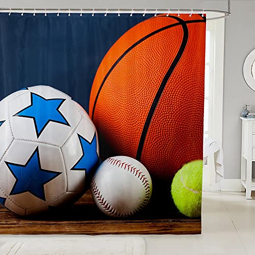Tenda da doccia sportiva Ball Stalls Vasche da bagno in tessuto Tenda da doccia per pallacanestro calcio baseball vasca da bagno giochi competitivi tende impermeabili bancarelle vasche da ba