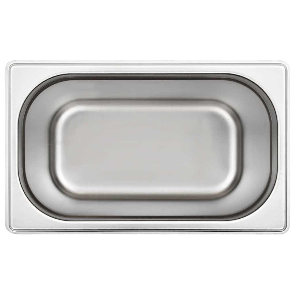Recipientes de gastronomía GN 1/4 de acero inoxidable 265 x 162 x 200 mm, 4 unidades apilables para Bain-Marie Chafing Dish Buffet para mantener caliente y uso en restaurantes, hoteles, fiestas