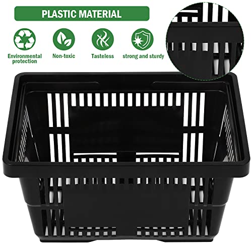 Fahkns 167589-5354-1501203122 12Pcs Shopping Baskets With Handles, 21L Durable Plastic Shopping Cart, Portable Grocery Basket thumb #1