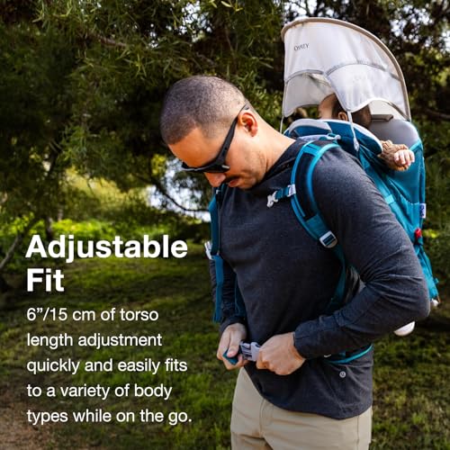 Osprey Poco SLT Lightweight Child Carrier Backpack – Slimmed-Down Hiking Carrier for Toddlers with Safety Harness, Sunshade, and Ventilated Backpanel – Lightweight Travel-Friendly Option, Black by Osprey - Image 3