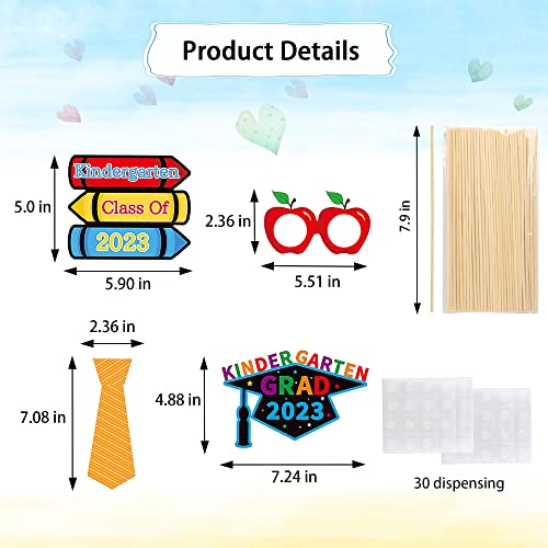 Lucleag 2023 Kindergarten Graduation Photo Booth Props Kit, 30Pcs Preschool Graduation Photo Props For Graduation Photos Decor, Colorful Photo Booth Props For Kindergarten Graduation Party Supplies #TOP6
