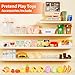 Pupu Pig Kids Grocery Store Playset, Fun Play Store with Realistic Cash Register Toy, Scanner, Play Food, Coffee Maker, Play Money & Credit Card, Preschool Toys for Girls Boys Birthday Gifts 3+