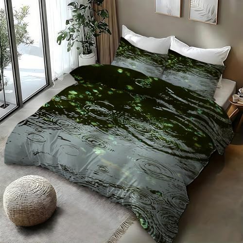 Housse de couette 240x260 en microfibre gris clair effet ondulations - 5