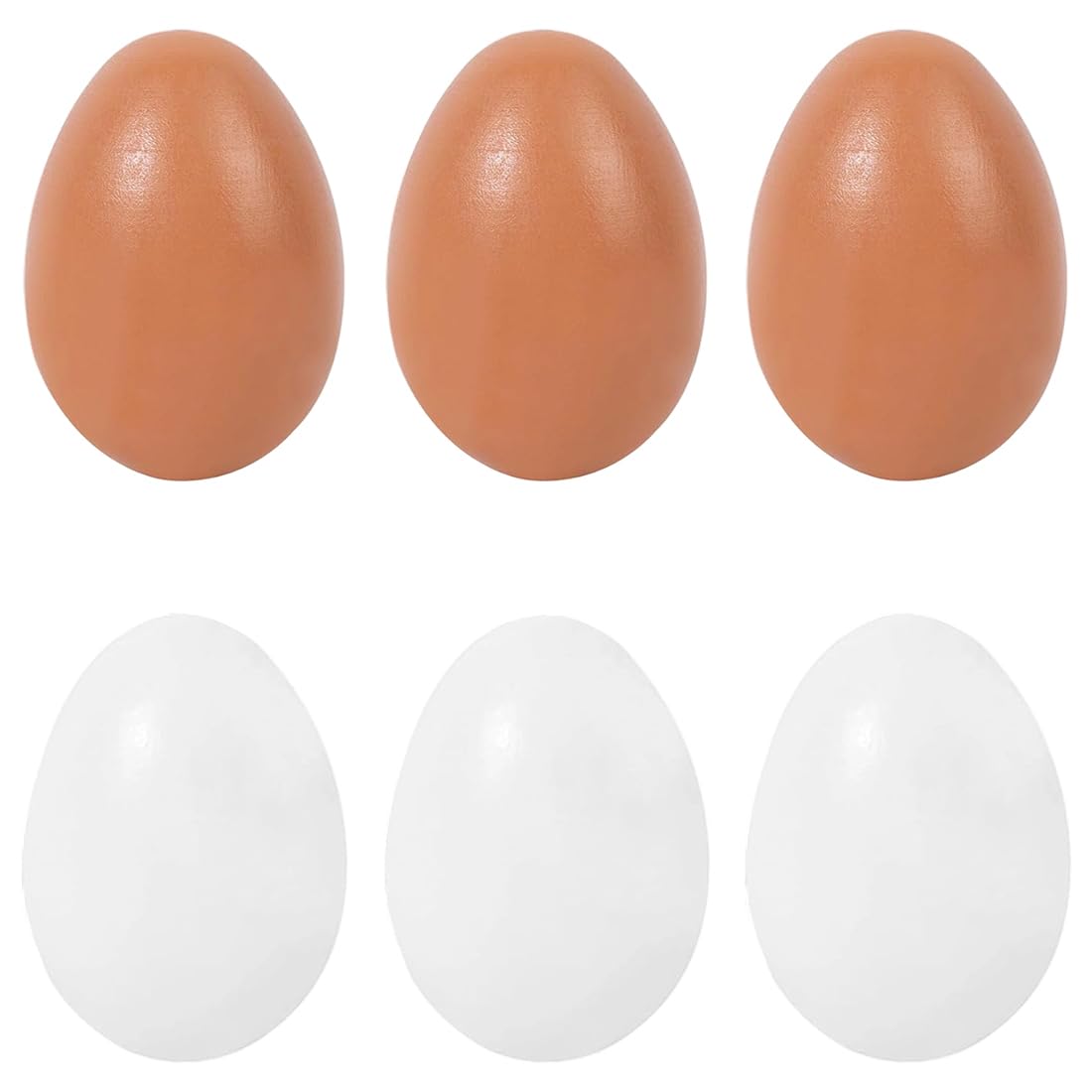 Huevos artificiales de madera 6 Piezas Huevos falsos de simulación para pollos aves de corral