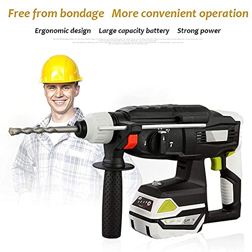 QHYXT Akku-Bohrschrauber, 3 in 1 Akku-Schlagbohrmaschine, Elektro-Schlagbohrmaschine mit SDS-Futter, Zusatzhandgriff… – Bild 6