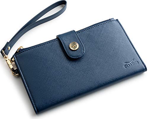Women’s RFID Wristlet Wallet & Phone Holder | Multi Credit Card Bifold Organizer w/Zipper Pockets & Sweetly Packed in Gift Box