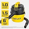 STANLEY Shop Vacuum Wet and Dry, 1 Gallon 1.5 Peak HP Small Wet Dry Vac with 60CFM Powerful Suction, Portable Wall Mount Vacuum Cleaners for Home, Car, Garage and DIY Workshop, SL18101P-1H
