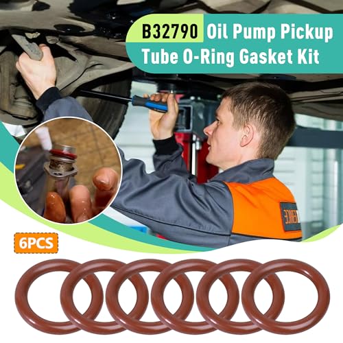 Image of 6-Pack B32790 Oil Pump Pickup Tube O-Ring Gasket Kit,High Temperature Resistant Seals for LS Engines,Compatible with Chevy Silverado Suburban Tahoe,GMC Sierra Yukon,Cadillac Escalade (5.3L 6.0L V8)