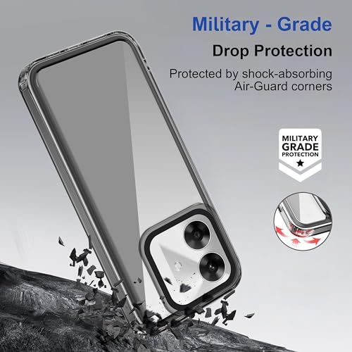 Image of Zapcase Back Case Cover for Realme C61 | Compatible for Realme C61 Back Cover | Case Cover with Camera Protection | (TPU + PC | Translucent Black)