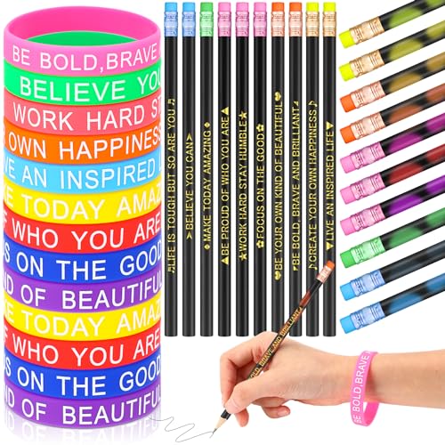 Lápices de colores set 80 piezas con pulseras motivacionales