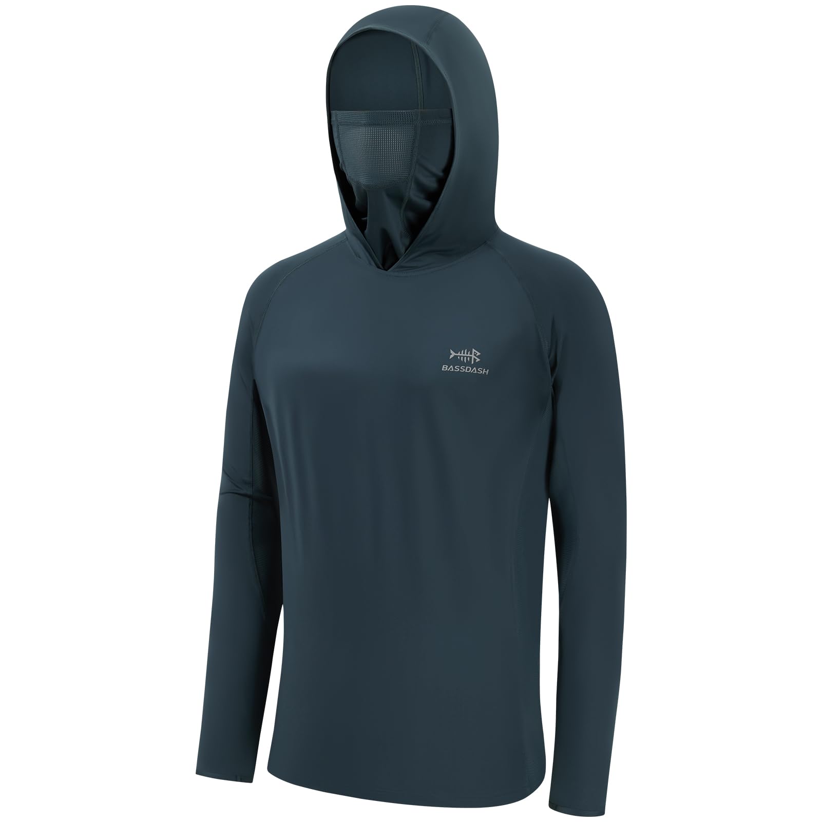 Bassdash UPF 50+ Chemise de pêche à manches longues pour homme avec masque et cache-cou UV  18