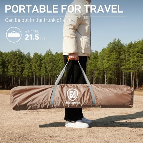 Image of EVER ADVANCED Pop up Screen House Tent for Camping 11.5 x 9.8 ft, Instant Screened Gazebo Canopy with Netting, Portable Shelter Enclosure for Outdoor, Backyard, Khaki