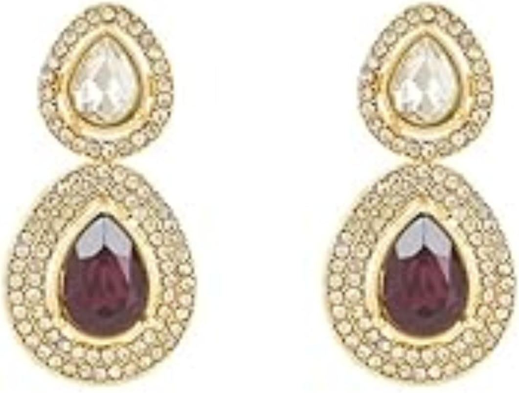 I Jewels Indian Wedding Bollywood Stone Tear Drop Earrings For Women