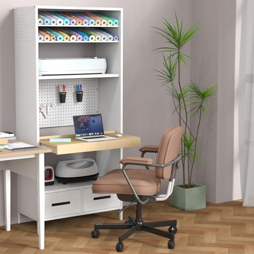 RJOKMT 71\'\' Craft Storage Cabinet with Pegboard & Tool Hooks, Heavy-Duty Organizer for Cricut Machines, Art Studio & Craft Room, Water-Resistant MDF/Metal Construction - Thumbnail 2