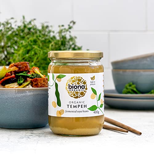 Biona – Bio-Tempeh (6 x 400 g), fermentierte ganze Sojabohnen, proteinreich, Ballaststoffquelle, idealer veganer Ersatz