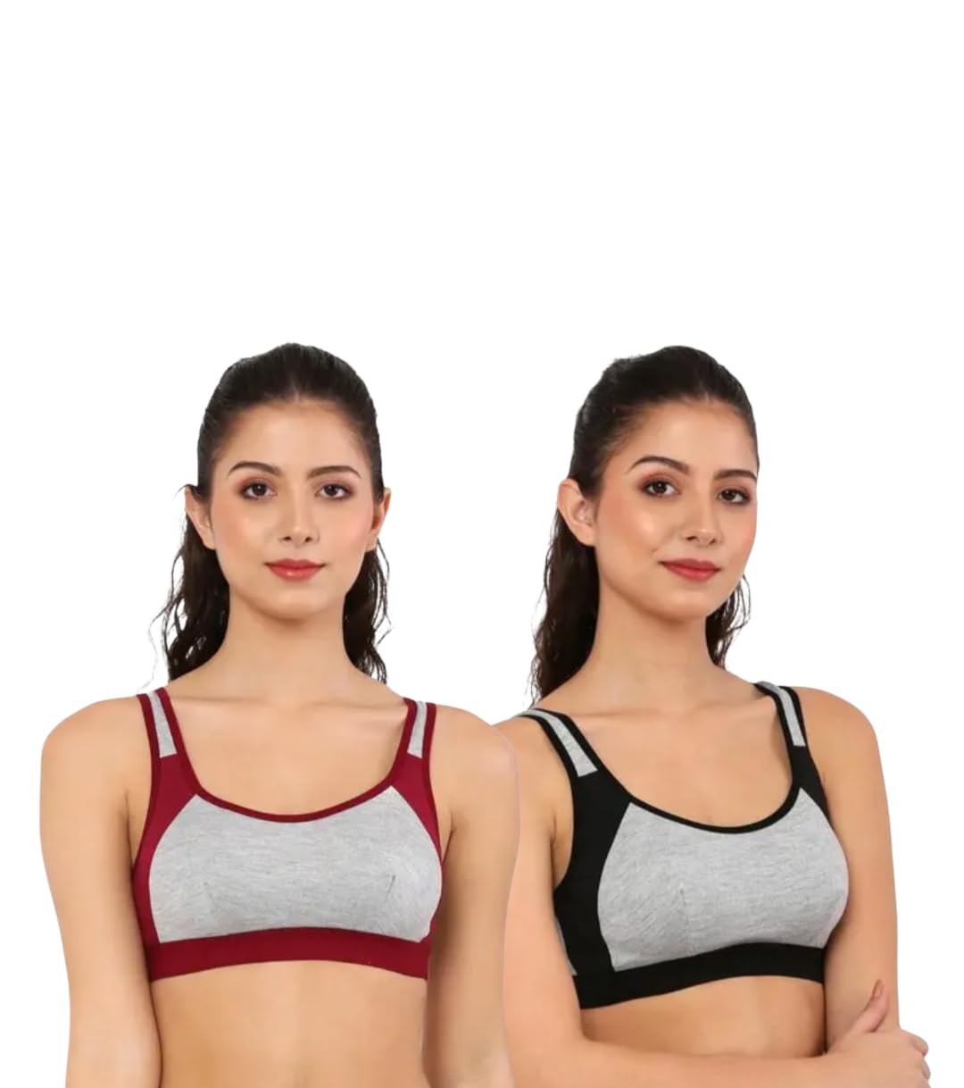 Nyora Women’s Non Padded Cotton Sports Bra Combo | Wire Free | Breathable & Sweat Absorbing | Everyday Activewear Bra Pack... - Review, Price and Buying Guide