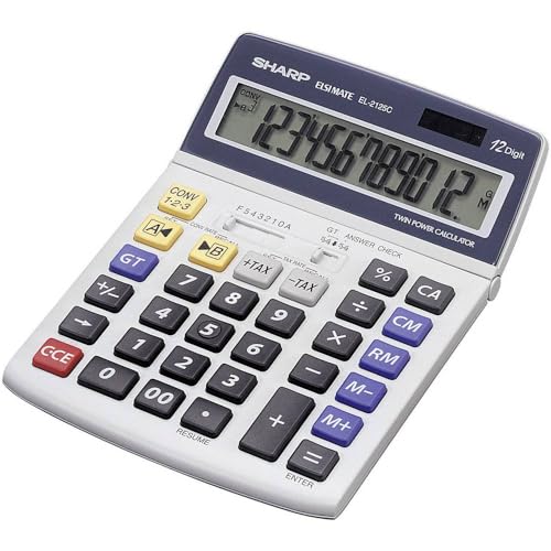 Calculadora de sobremesa EL-2125C con acabado metálico y diseño elegante
