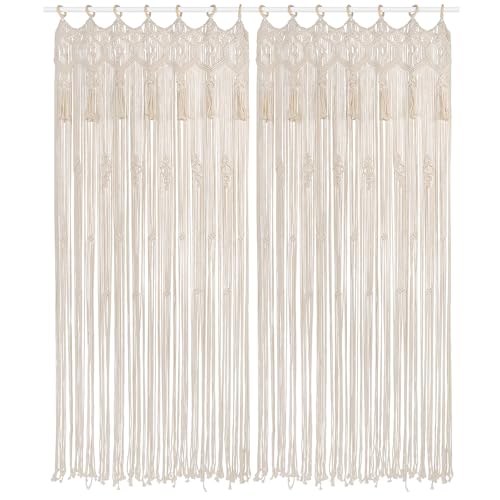 ANMINY 2PCS Macrame Curtains 79 x 37 Inch Boho Curtains