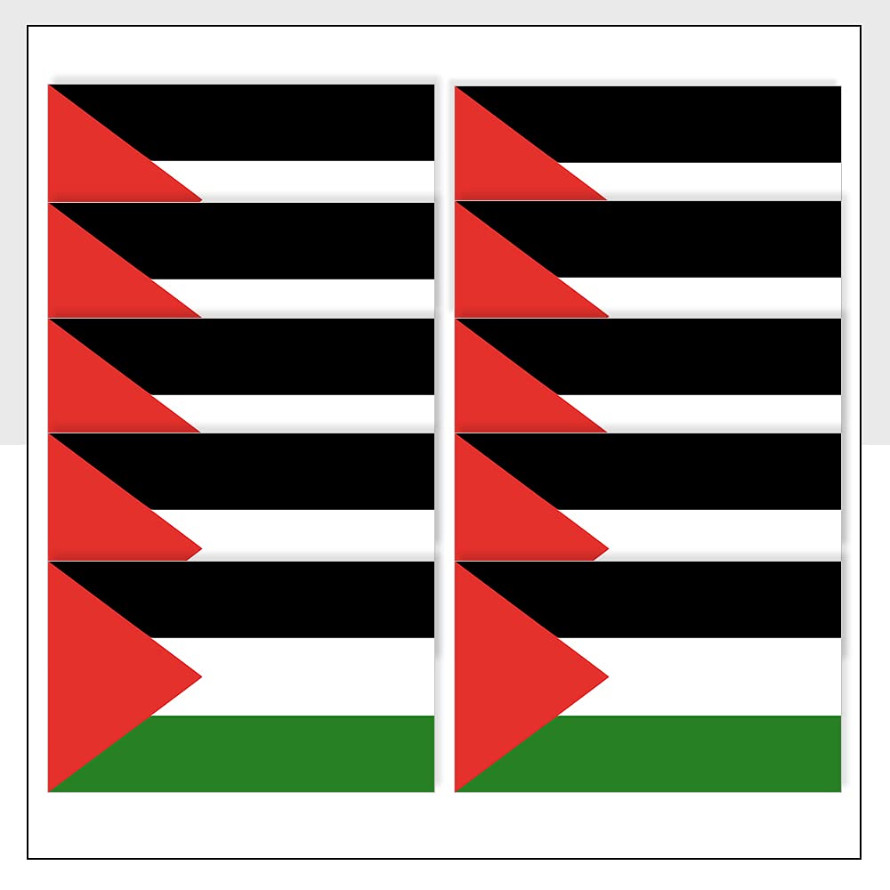 State of Palestine Flag Laptop Stickers Pack of 10 (25mm x 15mm) Vinyl PSE Flag Labels for Bike iPad Helmet Windows Packwith® #P1044