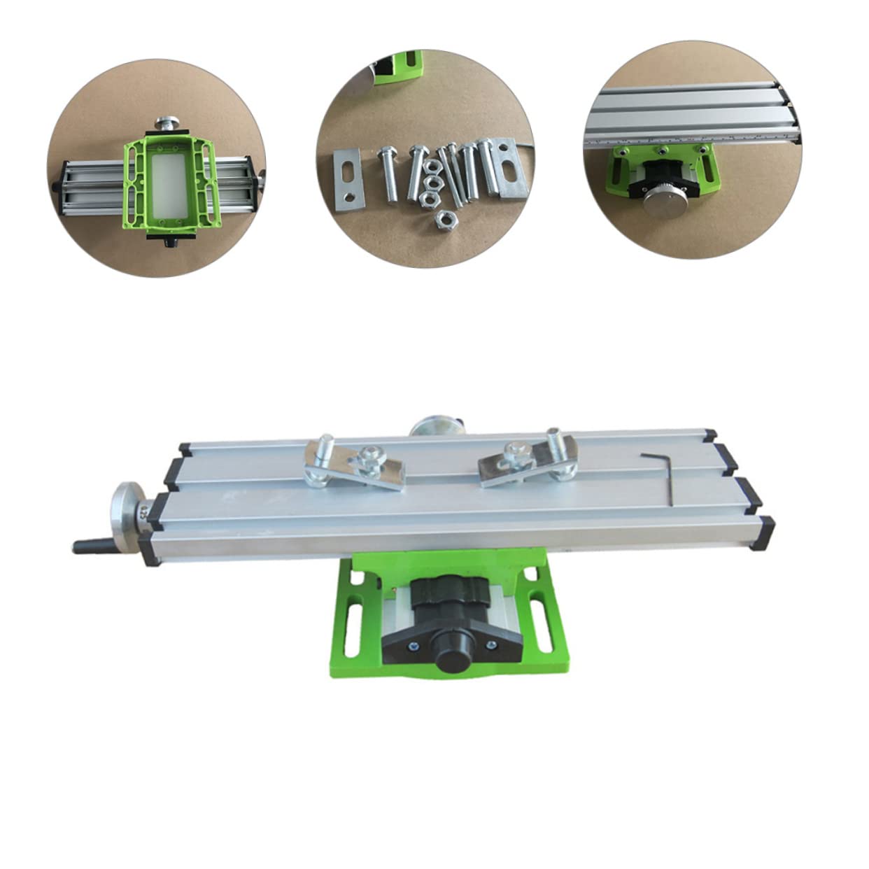 NUOBESTY Mini para Mesa de Trabajo de Fresadora Abrazadera de Banco Ajustable X-y Aleación de Aluminio Resistente Multifuncional para Taller 1