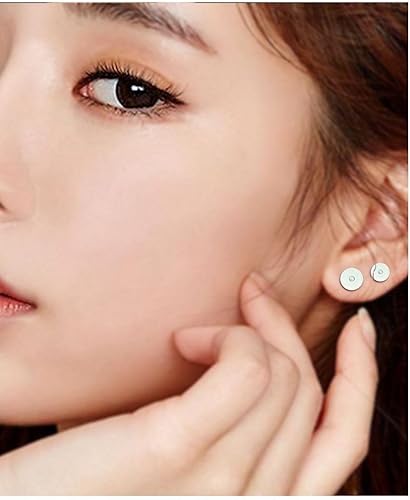 Miniatura 4 de Adabele - 20 pares de aretes de plata de ley auténtica, 0.028 in, pin de 0.118 in (0.12 pulgadas), tablero plano pequeño con pegamento en ajuste con