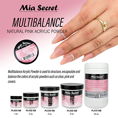 Mia Secret Multibalance Natural Pink Acrylic Nail Powder 1Oz #TOP24