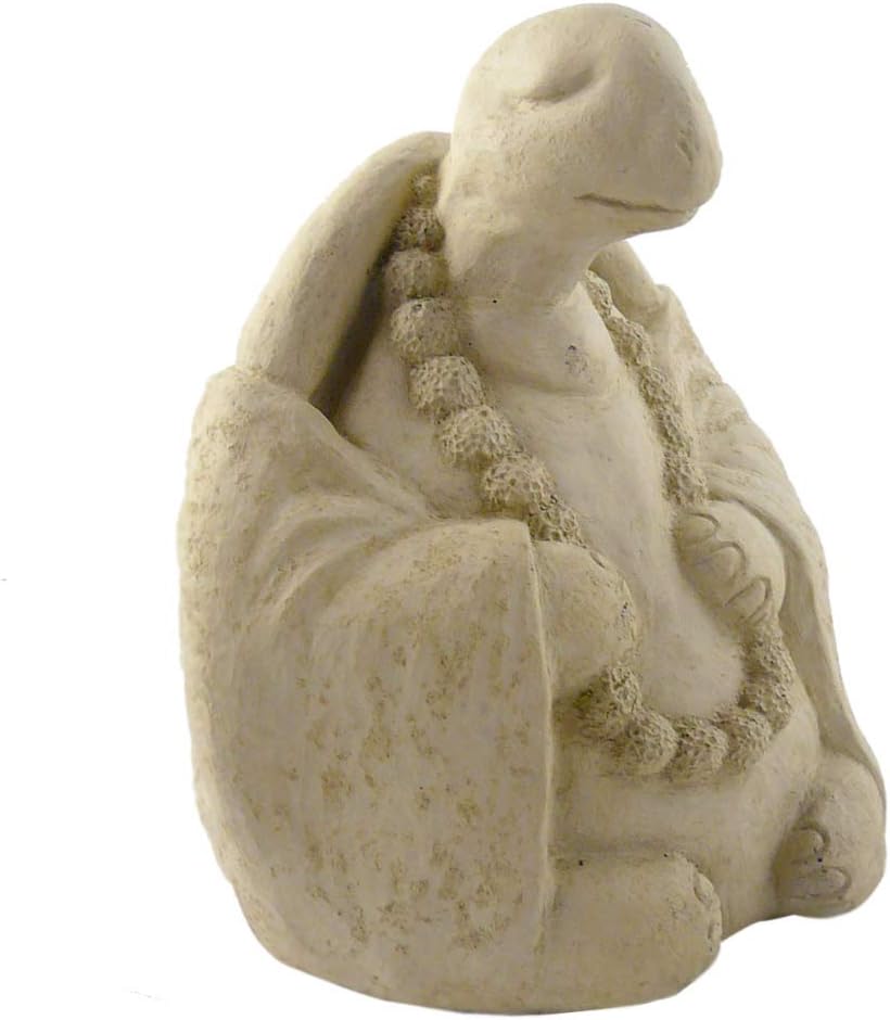 Meditating Turtle - Cast Stone Garden Sculpture : Large Size, Grey Stone Finish