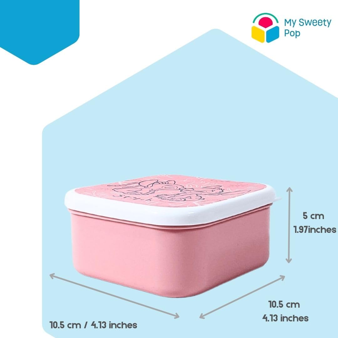 My Sweety Pop Boîte à Goûter Stitch - Lunch Box Enfant Crèche Maternelle Bleu/Rose - 16 Cm Boîte Repas Enfant