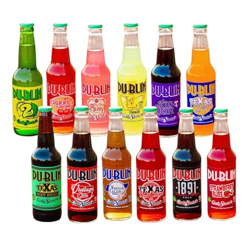 Dublin Bottling Works Craft Soda, Pure Cane Sugar, Made in Texas – Assorted 12-Pack – Premium Small-Batch Soda, Gluten-Free, Retro Artisanal Beverages (12 Pack, Variety Case #1)