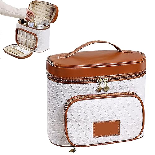 NYTRYD Travel Makeup Bag Women Professional Makeup Bag Hairdressing Faux Leather Storage Makeup Organizer Nail Case Beauty Makeup Box