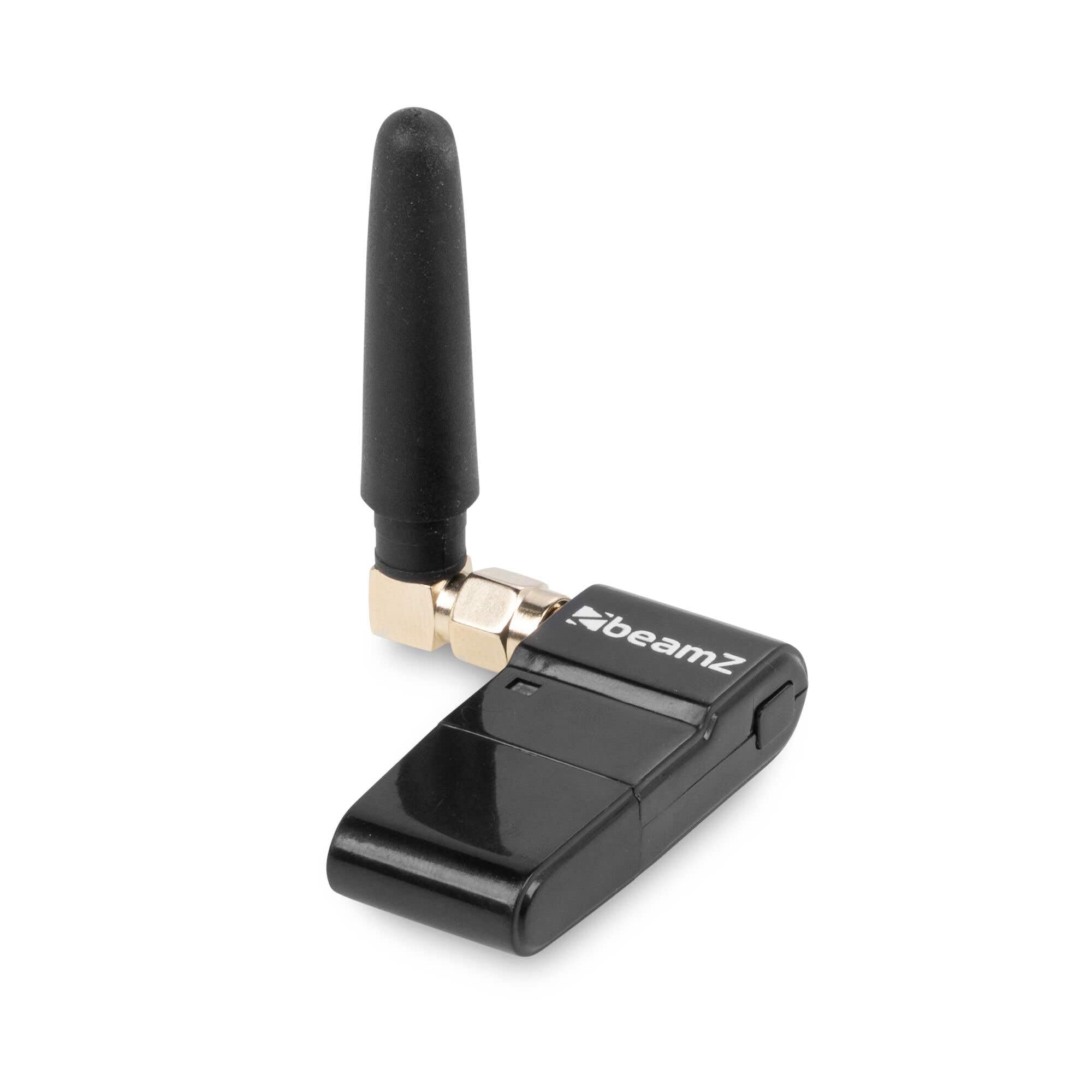 BeamZ WDUSB Transceptor DMX Inalámbrico USB Eazylink para ShowBar GO - Dongle Transmisor y Receptor DMX con 512 Canales 1 Universo Plug and Play Alimentación USB 5V Color Negro
