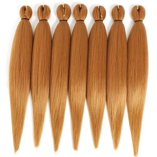 24 '' Pre-stretched Braiding Hair Original Kanekalon Braid Hair Extensions Yaki Texture Crochet Twist Hair Braids without Irritation 7 bundles (27#)