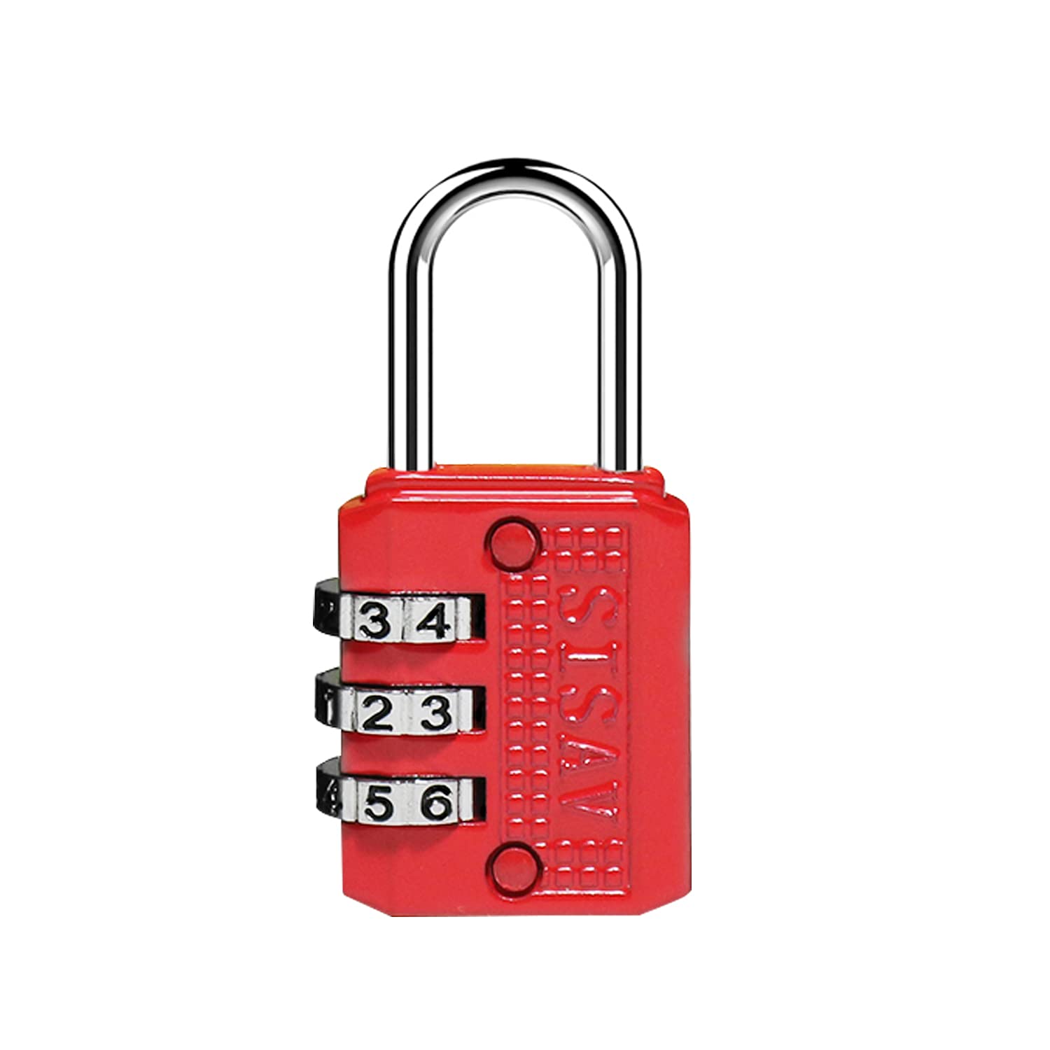 Sisav Red 3 Digit Combination Lock,Gym Padlock,Outdoor Padlock,Suitable For School Lockers,Tool Boxes,Travel Backpack,Hasp( 1Pack)