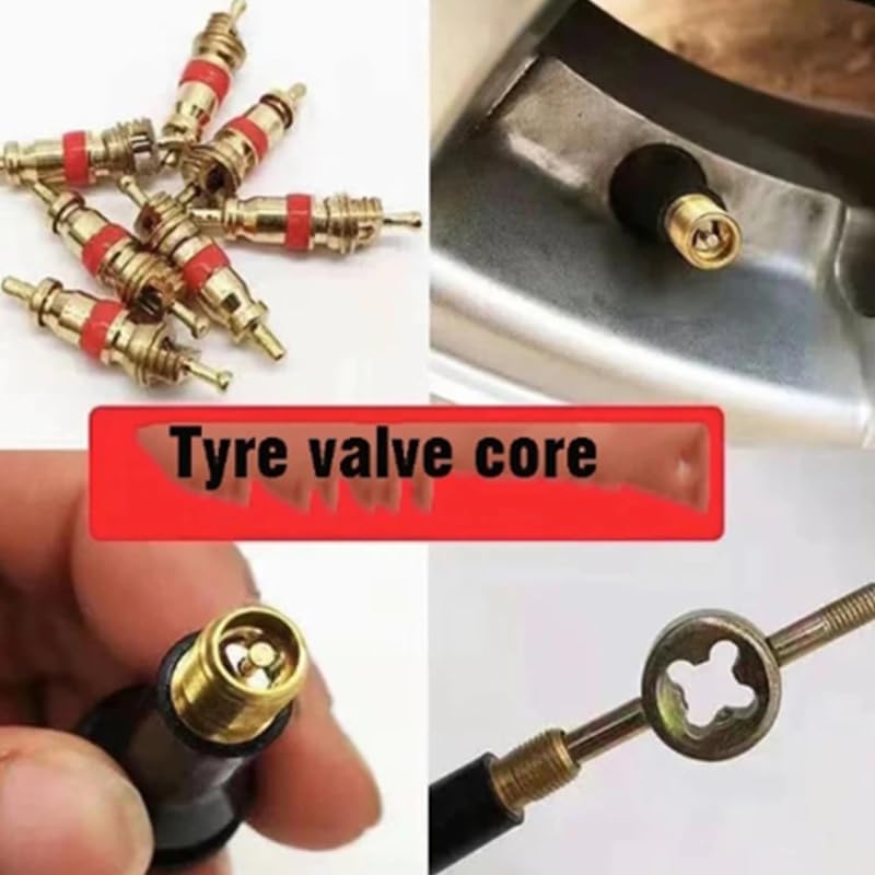 1000Pcs Metall Silber Rot Automotive LKW Reifen Ventil Stem Core Ersatz Teile Verzinktem Oberfläche