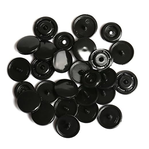 LIHAO Botones Redondos de T5 Plástico para Sujetar y DIY (100 Botones,Negro)