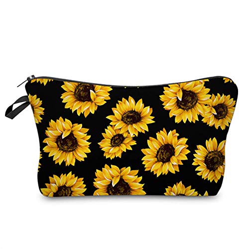 Sunflower Cosmetic Bag Sunflower Makeup Pouch Waterproof Toiletry Travel Makeup Organizer for Women