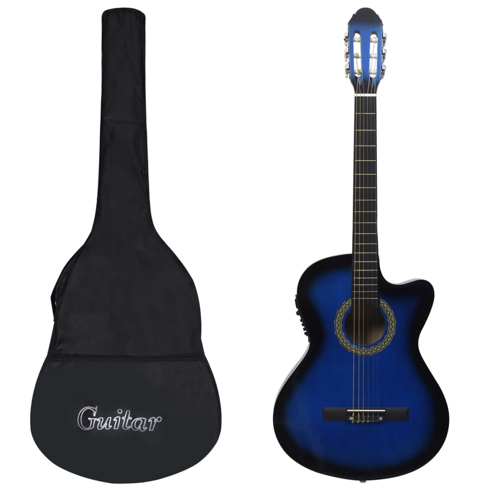 Set Chitarra Western 12 pz con Equalizzatore e 6 Corde Blu-70141