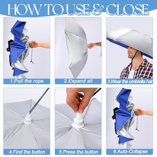 Talltalk 4 peças de chapéus de guarda-chuva de tamanho grande de 90 cm ajustáveis, guarda-chuvas de