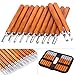 SanGlory 12pcs Outils Sculpture Bois Kit, Ciseau à Bois Couteau à Sculpter sur Bois Fait Main Bricolage Travail du Bois pour Professionnels Amateur pour DIY Bois Fruits et Cire