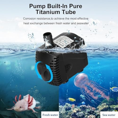 Aquarium Chiller for 42/78/130 Gallon Tanks, Quiet Fish Tank Cooler, Ideal for Cold Plunge, Ice Bath, Aquatic Plants & Jellyfish Cultivation, 500L/130G Capacity
