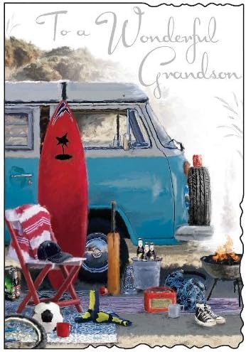 Grandson Camper Van Birthday Card (JJ8436)