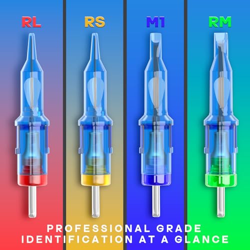 Image of POSEIDON Tattoo Cartridge Needles 20PCS #10 1007RL Round Liner | EO gas sterilized, disposable tattoo needles, anti-backflow membrane, 316 stainless steel for lining and rotary tattoo pens.