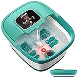 HOSPAN Collapsible Foot Spa with Heat, Bubble, Red Light, and Temperature Control, Foot Bath Massage