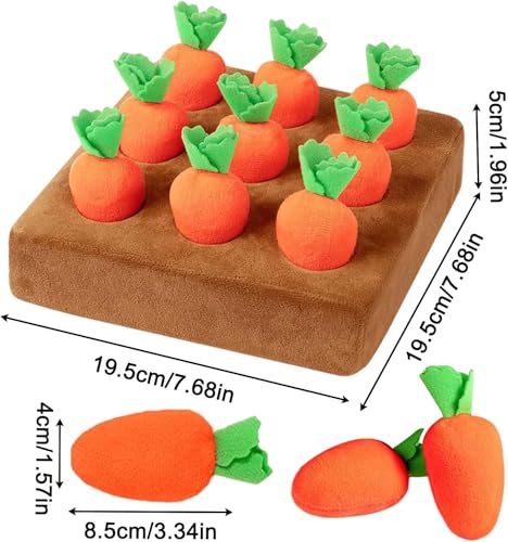 LuGirlre 2026 Sniffing Games Dog | Pets Carrot Puzzle Toy Dog Activity Mat with 9 Pieces Carrot | for Small Medium Large Older Dogs and Kittens Mental Stimulation of Your Dog