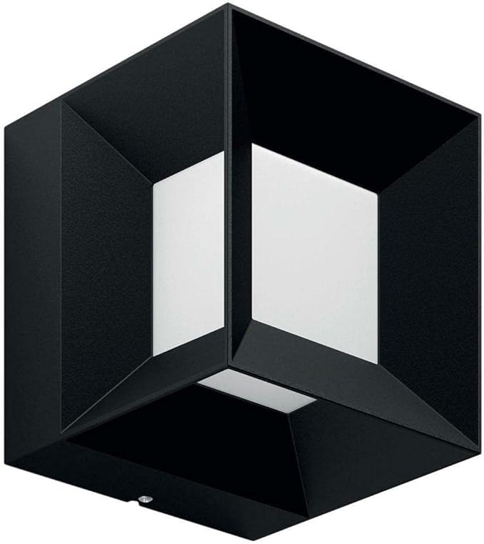 Philips Philips Parterre Buitenwandlamp - Zwart - 8 W - Warmwit licht - Spatwaterdicht - Geïntegreerde LED-lamp