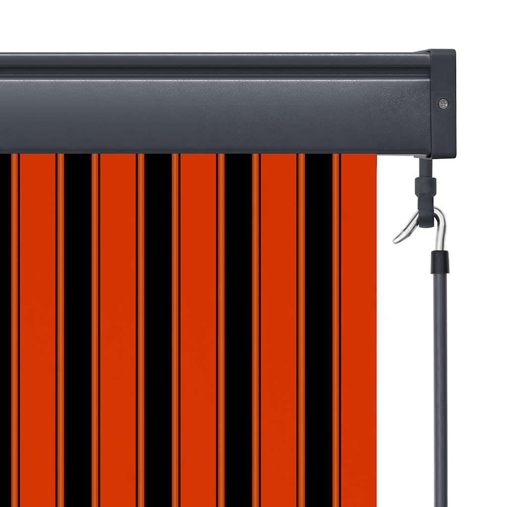 Store Roulant d'Extérieur Manuel 160x250 cm Orange et Marron, Volet Vertical pour Balcon Terrasse et Jardin, Store Vertical avec Manivelle et Coffre en Acier